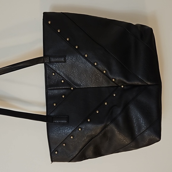 BUENO Black Studded Extra Large Faux Leather Western Shoulder Bag - Picture 3 of 6